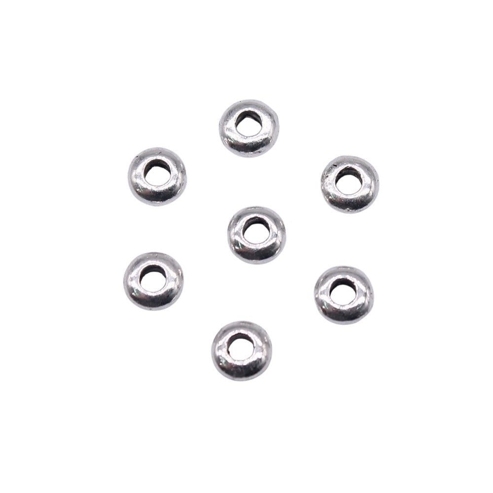5x5x2mm 0.14g Multicolor Zinc Alloy Flat Round Small Hole Spacer Beads for Bracelet Necklace DIY Making