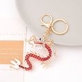 Rhinestone Chinese Dragon Keychain Gold Clasp Four Colors view 6