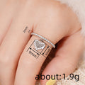 Pave Heart Charm Slim Ring In Gold Silver And Black Tones view 4
