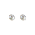 White Baroque Irregular Freshwater Pearl Stud Earrings Pair view 5