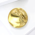 Irregular Round Liquid Metal Brooch In Silver And Gold Tones view 3