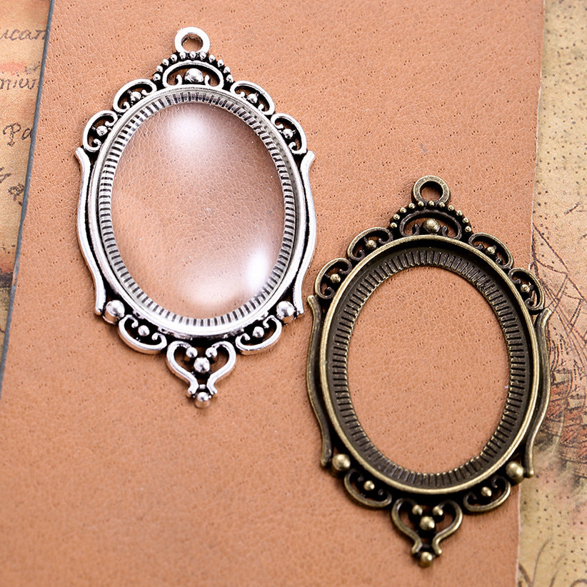 30x40mm Vintage Cabochon Tray Pendant Bezel Setting