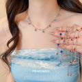 Round Crystal Charm Necklaces in Four Bright Colors view 2