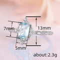 Pale Blue Rectangular Solitaire Floral Slim Ring In Silver Tone view 4