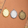 Ornate Oval Cabochon Pendant Setting in Three Finishes view 2