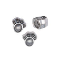 Antique Silver Paw Print Large Hole Metal Bead for Jewelry Making view 3
