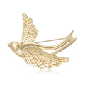Gold Silver Openwork Flying Swallow Bird Brooch Two Finishes view 2