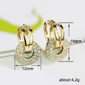 Pave Open-Circle Huggie Drop Earrings In Two Metal Tones view 4