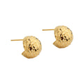 Hammered Heart And Round Geometric Stud Earrings In Four Styles view 5