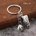 Metal Soccer Shoe and Ball Keychain Silver Ring Charms view 2