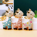 Crystal Giraffe Keychains in Plain and Braided Fortune Loop Options view 4