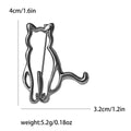 Minimal Outline Cat Brooch in Three Metal Finishes view 8