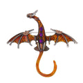 Purple Silver Tone Winged Dragon Crystal Enamel Five Designs Metal Brooch Pin view 9
