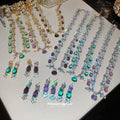 Crystal Enamel Teardrop Earrings Statement Necklaces view 3