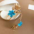 Gold Spiral Flower Arm Cuff Open Bangles Five Colors view 6