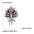 Crystal Leaf Spray Brooch in Multicolor Blue and Purple view 8