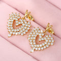 Crystal Cluster Open Heart Drop Earrings in Two Finishes view 2
