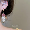 Pressed Flower Clear Resin Drop Earrings in Four Botanical Colors view 4