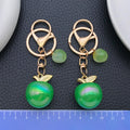 Green-Led Six-Color Iridescent Apple Double Ring Keychain Collection view 3