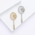 Badminton Racket and Shuttlecock Brooch in Gold or Silver Tone view 2