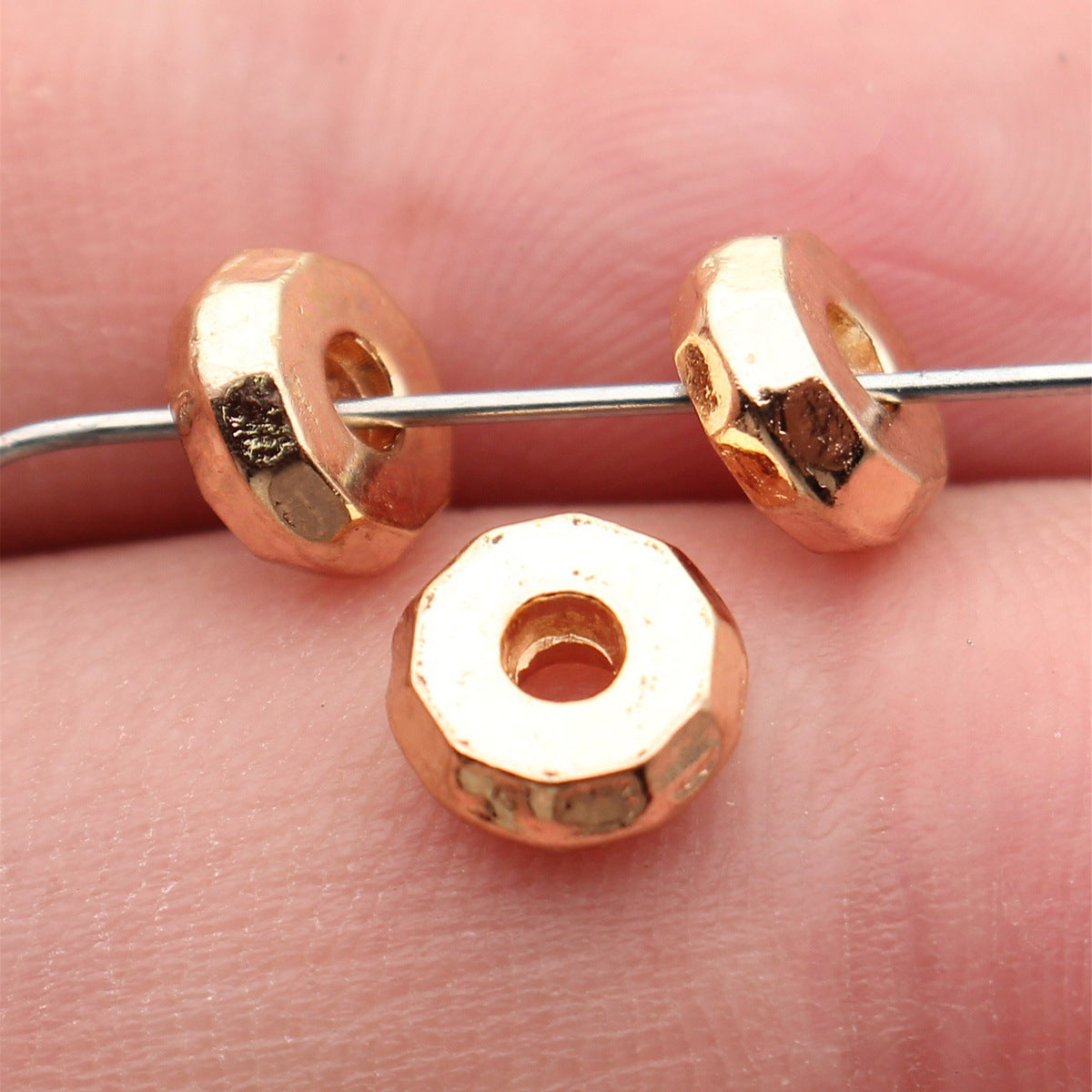 7.9x7.9x3mm 0.72g Multicolor Zinc Alloy Faceted Round Disc Spacer Beads for DIY Jewelry Making