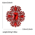 Rectangular Crystal Cluster Brooch in Detailed Metal and Crystal Design view 8