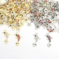 Rhinestone Dolphin Two Loop Connector Charms in Four Styles view 5