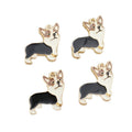 Black White and Gray Corgi Dog Enamel Alloy Pendant Charm view 5
