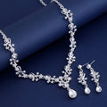 Black Silver Tone Crown Metal Necklace and Earring Set view 2