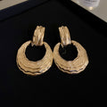 Textured Open Drop Earrings in Gold and Silver Tones view 7