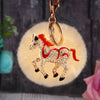 Red-Horse Beige-Pompom