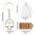 Silver Metal Skull Keychain Split Ring Short Chain view 2