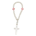 Acrylic Pearl Cross Bracelet With Alloy Pendant, 2 Package Styles view 4