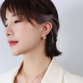 Square Clear Zircon Pendant Necklace and Stud Earrings Set view 7