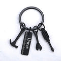 Black Metal Tool Keychain, Dad Papa Grandpa Uncle Styles view 1