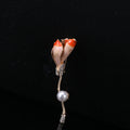 Long Stem Flower Bud Brooch in Four Enamel Colorways view 9