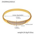 Zircon Pave Stainless Steel Hinge Bangles Gold Or Steel view 11