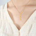 Five Star Y Drop Pendant Necklace Gold Or Steel Finish view 4