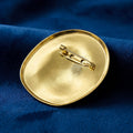 Domed Abstract Oval Brooch in Polished Metal for Jackets and Scarves view 4