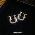 Crystal U Shape Hoop Earrings in Three Styles Statement Jewelry view 3