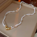 White Pearl Necklace Six Styles Strands Heart and Bamboo view 6
