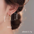 Slim Bar Drop Small Hoop Earrings In Polished Gold Tone view 4