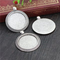 Woven Border Round Pendant Bezel Blank for Cabochon Craft view 2