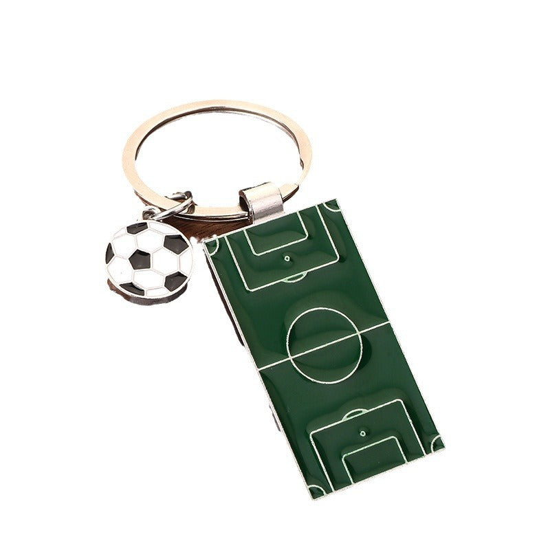 Football Stadium and Ball Zinc Alloy Keychain Fan Souvenir Gift