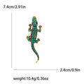 Crystal Alligator Brooch In Silver Or Green Enamel view 7