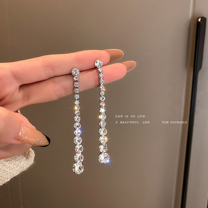 Three Style Gold and Silver Crystal Drop Statement Earrings