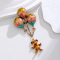 Red Gold Tone Air Balloon Metal Brooch Pin for Jackets and Lapels view 4