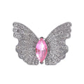 Pink Butterfly Crystal Two Designs Metal Brooch Pin view 1