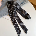 Polka Dot Satin Skinny Scarf Neck Tie Hair Ribbon Two Colors view 6