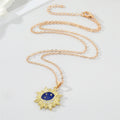 Gold and Silver Tone Blue Enamel Celestial Burst Necklaces view 2
